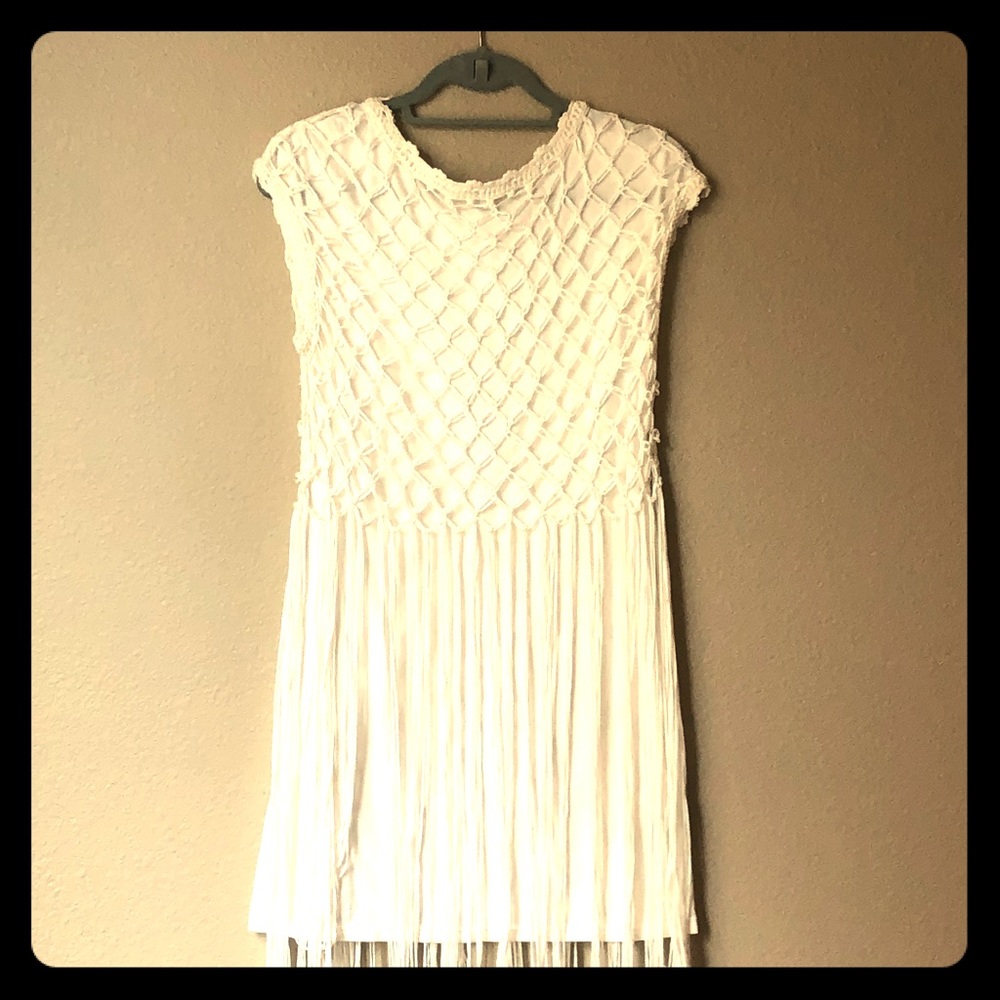 Off white fringe dress VertigoParis NWT Unworn